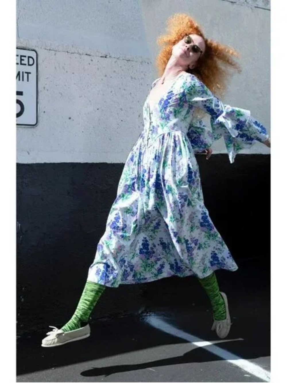Batsheva Blue and Green Marie Antoinette Dress - Picture 6 of 6